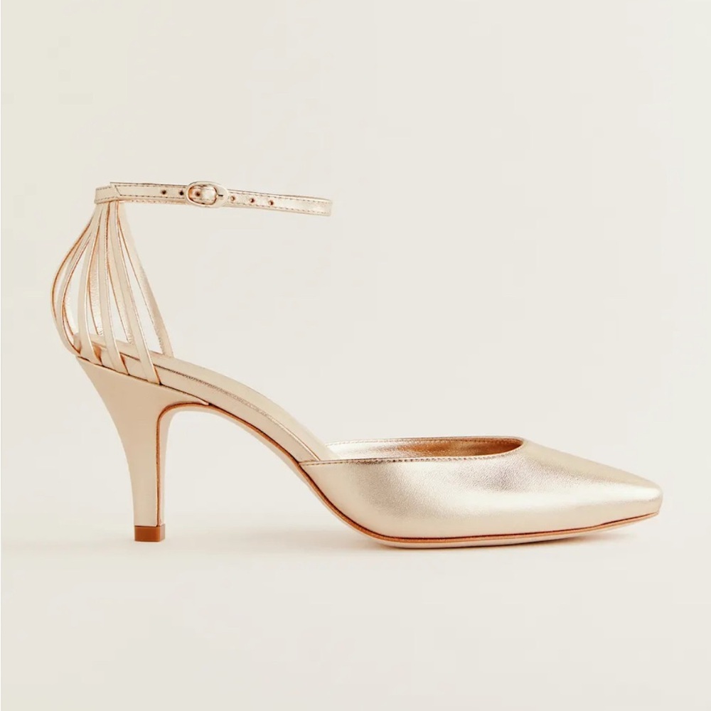 Reformation Daria Heeled Pump Gold - Size 6 - Picture 2 of 6